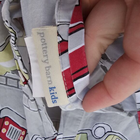 Pottery Barn Kids Full/Queen Fire Trucks Duvet And Single Sham SEE PICTURES! - Picture 13 of 15